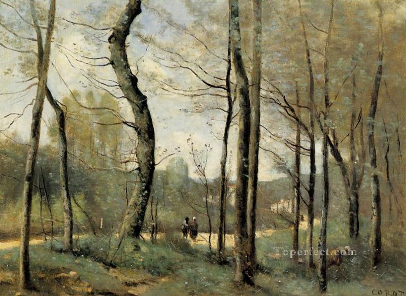 First Leaves near Nantes plein air Romanticism Jean Baptiste Camille Corot Oil Paintings